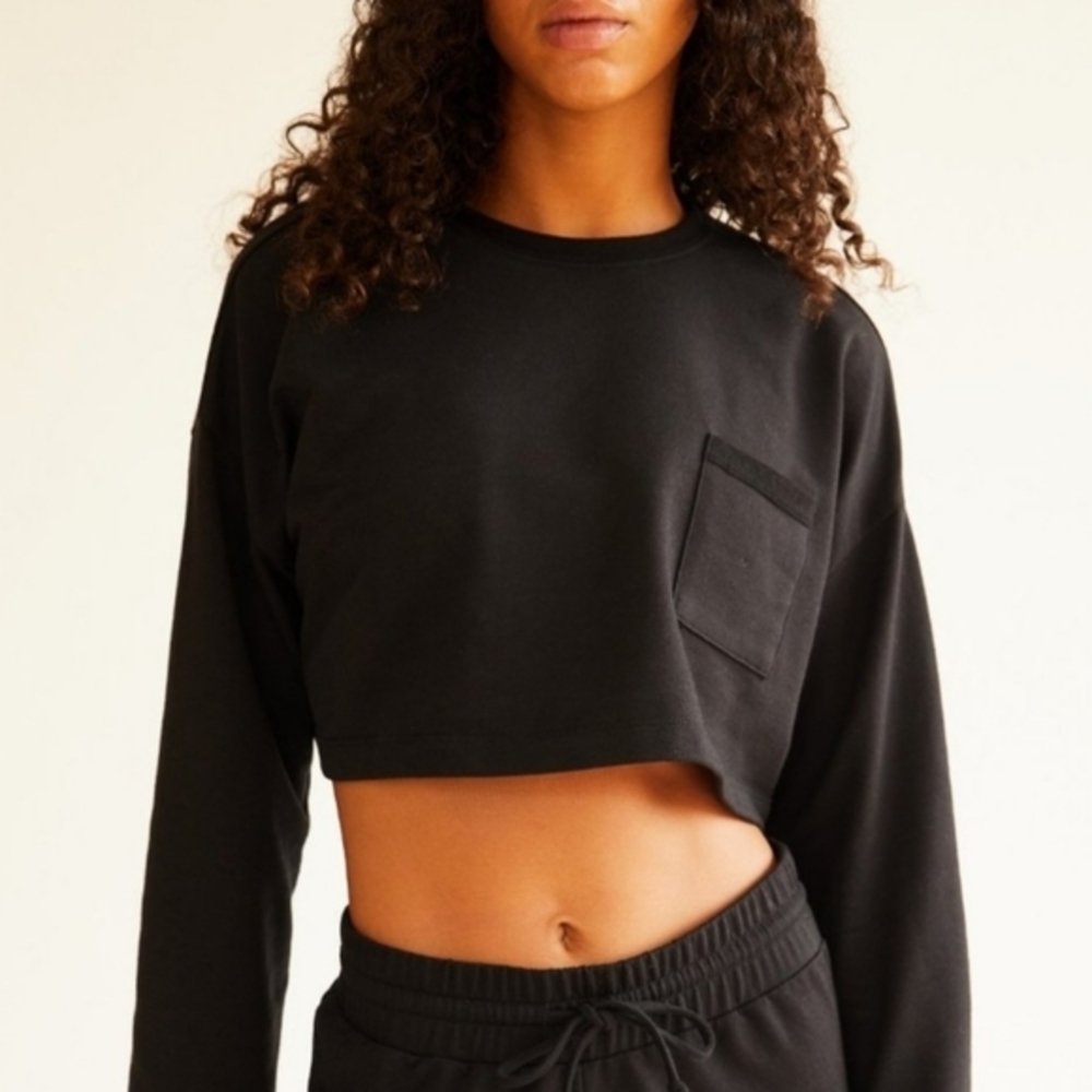 Sold! Free People Movement Sunny Athleisure Set Shorts Top 2-Piece Black - Picture 5 of 16